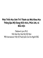 PHÁT TRIỂN học sinh trở thành các nhà khoa học thông qua nội dun kiến thức phản ảnh và biểu hiện