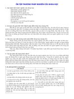 ÔN tập PHƯƠNG PHÁP NGHIÊN cứu KHOA học