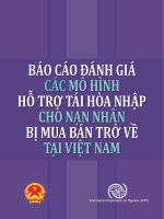 báo cáo đánh giá các mô hình hỗ trợ tái hòa nhập cho nạn nhân bị mua bán trở về tại việt nam