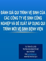 ĐÁNH GIÁ QUI TRÌNH vệ SINH của các CÔNG TY vệ SINH CÔNG NGHIỆP và đề XUẤT áp DỤNG QUI TRÌNH mới vệ SINH BỆNH VIỆN