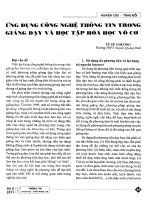 ứng dụng công nghệ thông tin trong giảng dạy và học tập hóa học vô cơ