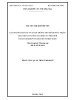 giải pháp đảm bảo an toàn thông tin nhằm phát triển giao dịch thương mại điện tử mô hình doanh nghiệp với doanh nghiệp (b2b).