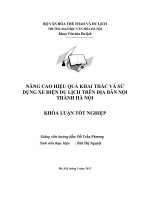 nâng cao hiệu quả khai thác và sử dụng xe điện du lịch trên địa bàn nội thành hà nội