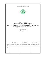 quy định viết báo cáo kết quả đề tài nghiên cứu khoa học cấp cơ sở tại bệnh viện bạch mai