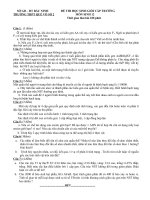 ĐỀ VÀ ĐÁP ÁN THI HỌC SINH GIỎI TRƯỜNG MÔN SINH 12