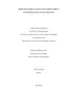 Mô hình dự báo thu hút vốn đầu tư trực tiếp nước ngoài tại Tỉnh Thái Nguyên