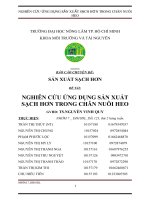 nghiên cứu ứng dụng sản xuất sạch hơn trong chăn nuôi heo
