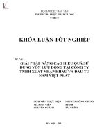 giải pháp nâng cao hiệu quả sử dụng vốn lưu động tại công ty tnhh xuất nhập khẩu và đầu tư nam việt phát