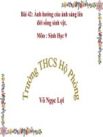 sinh học 9 bài ảnh hưởng của ánh sáng lên đời sống sinh vật- giáo án lớp 9 tham khảo thao giảng, thi giáo viên dạy giỏi (20)