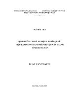 Định hướng nghề nghiệp và giải quyết việc làm cho thanh niên