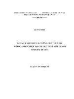 QUẢN lý nợ THUẾ và CƯỠNG CHẾ THUẾ đối