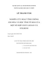 Nghiên cứu hoạt tính chống oxi hóa và độc tính tế bào của một số hợp chất lignan và stilbene