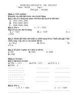 ĐỀ THI TOÁN, TIẾNG VIỆT GIỮA KỲ II LỚP 3