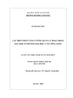 các biện pháp tăng cường quản lý hoạt động dạy học ở trường đại học y tế công cộng