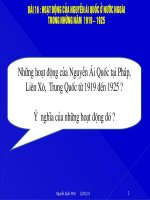 Bài 16: Hoạt động của Nguyễn Ái Quốc ở nước ngoài