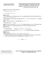 Đề thi chọn HSG cấp trường môn Toán 11 - 2013