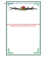 Luận văn lợi nhuận và một số biện pháp tài chính nhằm tăng lợi nhuận tại công ty dược liệu trung ương I