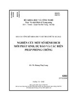 nghiên cứu một số bệnh dịch mới phát sinh dự báo và các biện pháp phòng chống