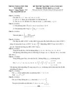 Đề & đáp án thi thử ĐH Toán. Năm 2103