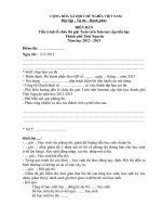 BIÊN BẢN Tiến trình tổ chức thi giải Toán trên Internet cấp tiểu học  Thành phố Thái Nguyên Năm học 2012 - 2013