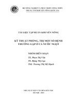 Tài liệu tập huấn khuyến nông: Kỹ thuật phòng, trị một số bệnh thường gặp ở cá nước ngọt