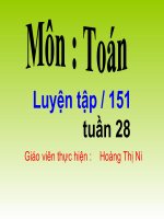 Luyện tập tuần 28 trang 151 HNi ĐBL