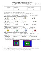 Đề thi tin học kì 2 năm 2012 2013