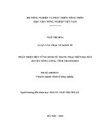 PHÁT TRIỂN bền VỮNG KINH tế TRANG TRẠI TRÊN địa bàn HUYỆN NÔNG CỐNG, TỈNH THANH HOÁ  LV thạc sỹ