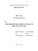 Chính sách nhãn hiệu sản phẩm của Công ty Cổ phần Acecook Việt Nam