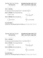 KIEM TRA MỘT TIẾT TÍCH PHÂN