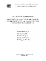 Hướng dẫn sử dụng thuốc kháng sinh, sản phẩm xử lý và cải tạo môi trường trong nuôi trồng thủy sản  Bài 1