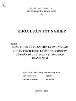 hoàn thiện kế toán tiền lương và các khoản trích theo lương tại công ty cổ phần đầu tư dịch vụ tổng hợp thành nam