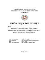 THỰC HIỆN CHÍNH SÁCH đất NÔNG NGHIỆP