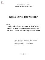 giải pháp nâng cao hiệu quả sử dụng vốn lưu động tại công ty cổ phần đầu tư, xây lắp và thương mại hồng phát