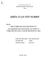 hoàn thiện kế toán bán hàng và xác định kết quả bán hàng tai công ty tnhh thương mại và dược phẩm hưng việt