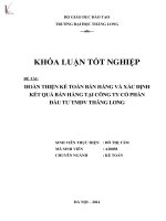 hoàn thiện kế toán bán hàng và xác định kết quả bán hàng tại công ty cổ phần đầu tư thương mại dịch vụ thăng long