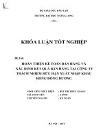 hoàn thiện kế toán bán hàng và xác định kết quả bán hàng tại công ty tnhh suất nhập khẩu rồng đông dương