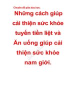 Chuyên đề giáo dục học: Những cách giúp cải thiện sức khỏe tuyến tiền liệt và ăn uống giúp cải thiện sức khỏe nam giới