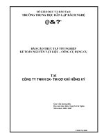 BÁO CÁO THỰC TẬP TỐT NGHIỆP KẾ TOÁN NGUYÊN VẬT LIỆU  CÔNG CỤ DỤNG CỤ TẠI CÔNG TY TNHH SXTM CƠ KHÍ HỒNG KÝ