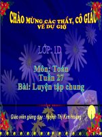 Toán 1- Tuần 27- Bài: Luyện tạp chung- Hoàng