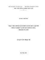 THỰC THI CHÍNH SÁCH MIỄN GIẢM THỦY lợi PHÍ