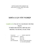ỨNG xử của NGƯỜI dân với TÌNH TRẠNG