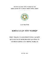 THỰC TRẠNG và GIẢI PHÁP NÂNG CAO kết QUẢ sản XUẤT KINH DOANH tại CÔNG TY cổ PHẦN GIỐNG cây TRỒNG NGHỆ AN