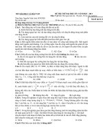 Đề thi thử ĐH môn Vật Lý tháng 02/2013 báo VLTT