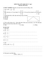 ĐỀ KT TOÁN LỚP 4 - GIỮA KỲ 2