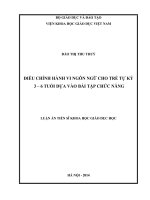 Điều chỉnh hành vi ngôn ngữ cho trẻ tự kỷ 3 – 6 tuổi dựa vào bài tập chức năng