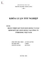 hoàn thiện kế toán bán hàng và xác định kết quả bán hàng tại công ty tnhh bmg việt nam