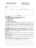 ĐỀ KT 1 TIẾT SINH 9 KỲ II Năm học 2012-1023