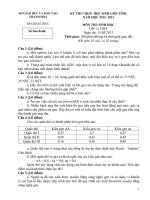 Đề thi và Đáp án HSG Thanh Hóa 2013 môn sinh học