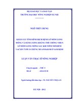 Khảo sát tình hình dịch bệnh lở mồm long móng và hàm lượng kháng thể chống virus lở mồm long móng sau khi tiêm thí điểm vacxin type o chủng myanmar 98 ở nam định